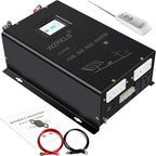WZRELB 3000W 24V Pure Sine Wave Inverter, 24V DC to 120V/240V Split Phase Power Inverter, 6KW Surge, 5 AC Outlets, AC Hardwire Terminal, High Efficiency up to 91.6%, Wireless Remote