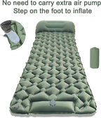 Ultralight Inflatable Camping Sleeping Pad – Compact Built-in Pillow,Waterproof & Durable –Connects to Double Bed and Ideal for Camping, Hiking & Outdoor Adventures (Green)