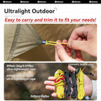 Hikeman Tent Guy Ropes 2mm-Ultralight Strong Guy Lines with Tensioner Reflective UHMWPE Fiber Tent Cord for Camping, Hiking, Backpacking Rope (Red, 39 Feet Cord & 6 Pcs Tensioner Kit)