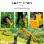 widesea Ultralight Inflatable Sleeping Pad for Backpacking - R-Value 8, 610g Mummy Shape, 183x56cm, Compact 26.5x17cm, 5-Layer Reflective Insulation