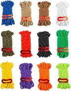 4 Pieces Tent Cords Reflective Guy Lines Heavy Duty Outdoor Climbing Ropes Lightweight Drawstring Bag Supplies for Hiking Travel Camping Backpacking S, Green