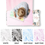 Custom Toddler Nap Mat for Preschool, Personalized Name Flower Kids Sleeping Bag for Daycare, Roll Up Sleeping Mat with Removable Pillow and Soft Dot Minky Blanke for Girls Camping