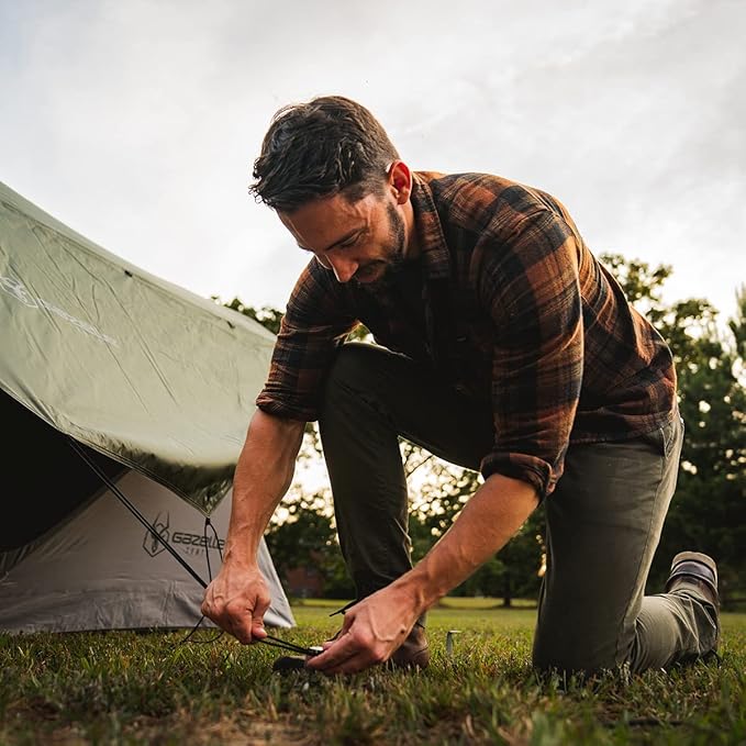 Gazelle T3 Tandem GT350GR Pop-Up Portable Camping Hub Tent, Easy Instant Set up in 90 Seconds, Alpine Green, 6-Person, Family, Overlanding, 82" x 152"