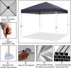 Northroad 10x10ft Pop Up Canopy, Popup Outdoor Canopy Tent with Wheeled Carrying Bag,Portable Gazebo Shelter for Patio,Deck,Garden,Beach（Dark Grey）