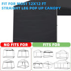 Joramoy Canopy Tent Sidewalls for 12×12 Pop Up Canopy, Instant Canopy SunWall with Waterproof and UV Protection Layer, Straight Leg Canopy Shade Wall, 1 Pack Sidewall Only(Black)