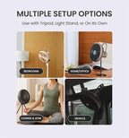 Claymore V600+ Black Rechargeable Portable Fan – 7,800mAh Battery, 4-Speed BLDC Ultra-Quiet Air Circulator USB-C Charging 32 Hrs Runtime Tripod Mountable Adjustable for Camping, Indoor, Outdoor