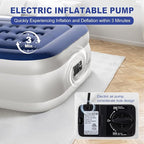 Outvita 18in Twin Air Mattress with Built-in Pump, Quick Assembly Comfort Luxury Blow Up Air Bed Self-Inflation/Deflation - Breathable and Flatness-Free for Guests and Home, Camping, Travel