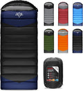 Single Sleeping Bag for Adults Kids 3-Season, Lightweight Waterproof Ripstop, Dual Zipper Bottom Vent, Compression Sack, Portable Camping Hiking Backpacking Gear