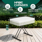 Folding Table 30 Inch - Small Desk Adjustable Height TV Tray for Laptop, Couch, Camping - Heavy Duty Utility Foldable Table for Small Spaces, No Assembly Required, Snowy Granite