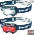 EverBrite Headlamp, 2 Pack Kids Headlamp with Red Light and Memory Function, Head Lamp for Adults and Kids with 5 Modes, Bright Headlamps for Camping, Running, Christmas Gifts, Batteries Included