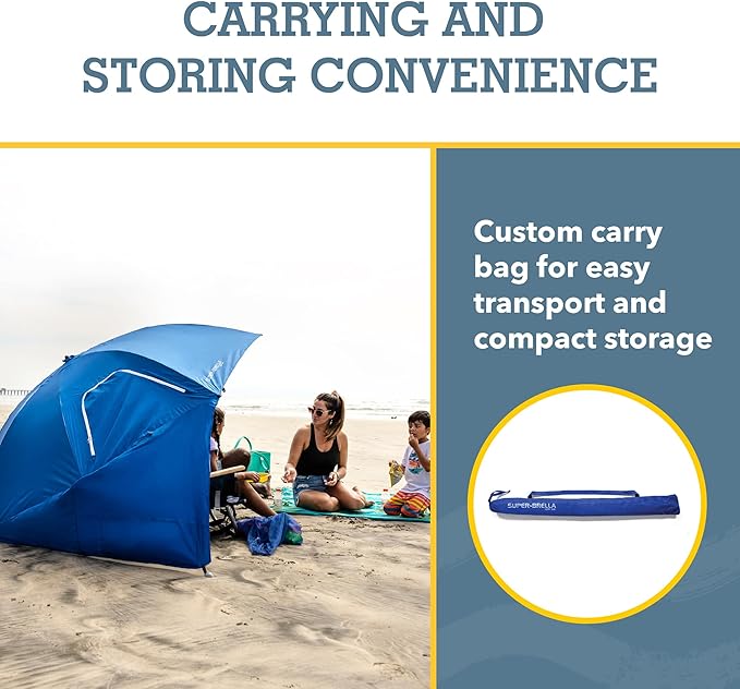 Sport-Brella Super-Brella SPF 50+ Sun and Rain Canopy Umbrella for Camping, Beach and Sports Events