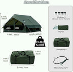 Inflatable Camping Tent with Hand Pump Waterproof Outdoor Blow up Tent 2-8 Person Oxford 4 Season Glamping Air Tent Cabin House with Mesh Windows & Door