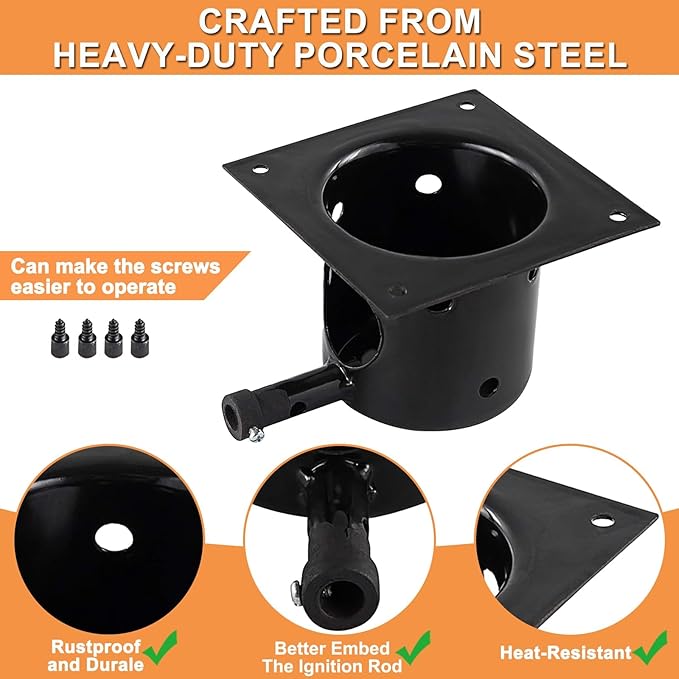 74254 Fire Burn Pot for Austin XL Pit Boss Parts,Pit Boss Pro SER 820-PS1 (Lowes),Traeger Fire Pot Replacement Traeger Ironwood 885, for Traeger,Most Pit Boss & Camp Chef Pellet Grills,Porcelain Steel