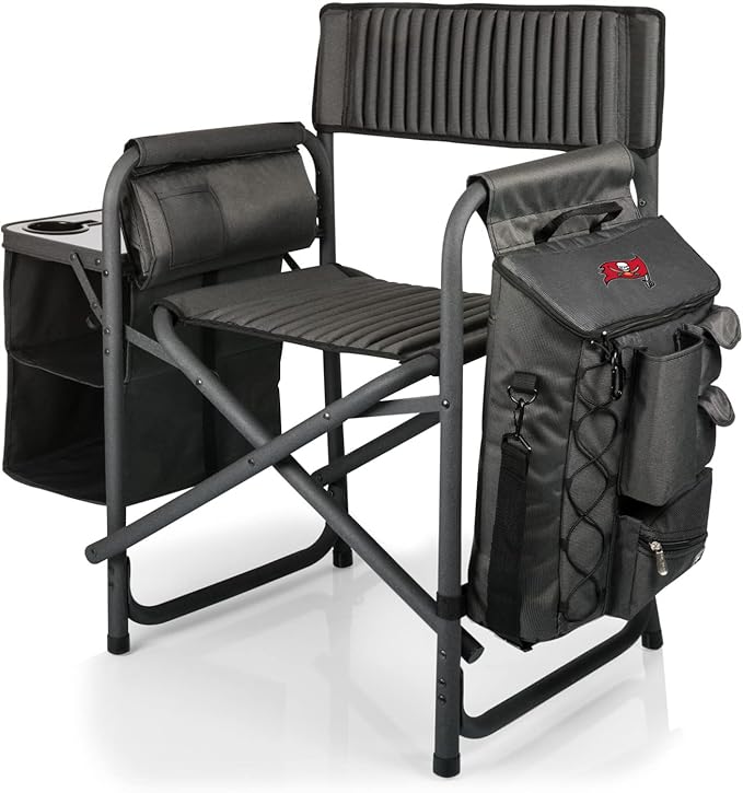 Picnic TIME NFL Unisex-Adult NFL Fusion Camping Chair with Side Table and Soft Cooler, Beach Chair for Adults, Lawn Chair