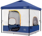 KAMPKEEPER 6 Person Camping Tent, 10x10 Pop Up Canopy Tent with Camping Inner Tent, Converts 10'x10' Straight Leg Canopy into Camping Tent–Fully Vented Roof(Canopy & Frame Included)