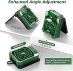 Camping Fan Battery Powered & Solar Powered, Portable Solar Fan 10000mAh Rechargeable Outdoor Fans with Light, Quiet Cordless Fans for Tent, RV, Emergency, Hiking, Power Outage, Desk, Survival Kit