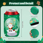 18 Pack Christmas Can Cooler Sleeves Beer Drink Can Bottle Cooler Sleeves Cooler Collapsible for Christmas Holiday Party Decorations Supplies Favors