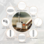 Upgraded Wood Stove, Hot Tent Stove Camping Portable Stainless Steel Wood Burning Stove with 7 Chimney Pipes for Wall Tent Camping, Hunting, Heating, Cooking, Ice Fishing, Boiling Water - Medium