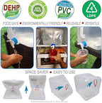 WaterStorageCube 3pc/5pc Premium Collapsible Water Container Bundle Cube + Bag, No BPA Camping Drink Storage Carrier Jug for Outdoors Hiking Backpack & Survival, No-Leak Foldable Portable & Freezable