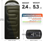 XXL Winter Sleeping Bags for Adults Cold Weather,Camping Sleeping Bag for Kids with Compression Sack,4 Season Camping Essentials Gear for Hiking,Traveling,Outdoor,Backpacking,Climbing