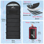 Sportneer Heated Sleeping Bag with 5 Heating Zones, Warm Flannel Cold Weather Sleeping Bag for Adults, 3 Heat Levels USB Powered (Power Bank Not Included), Winter Camping & Outdoor Hiking