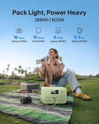 BLUETTI Elite 30 V2 Portable Power Station, 288Wh LiFePO4 Battery with 600W AC Outlet (Power Lifting 1500W), Fast Charge Solar Generator, UPS Backup Power for Camping, Road Tours, Outage, Adventure