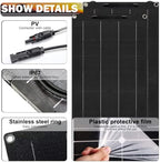 400 Watt Solar Panel Kit, 2 × 200 Watt Flexible Solar Power Panel Photovoltaic Module with 40A Solar Charge Controller Monocrystalline Solar Panel for Camping Off Grid Battery Charging Boat
