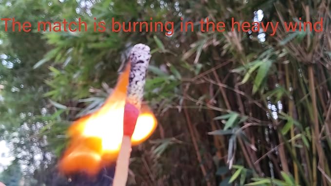 Emergency Fire Starter | Windproof & Waterproof Storm Matches with Waterproof Case & Wax Rope | Survival Gear for Camping, Hiking, Bushcraft, Outdoor Survival