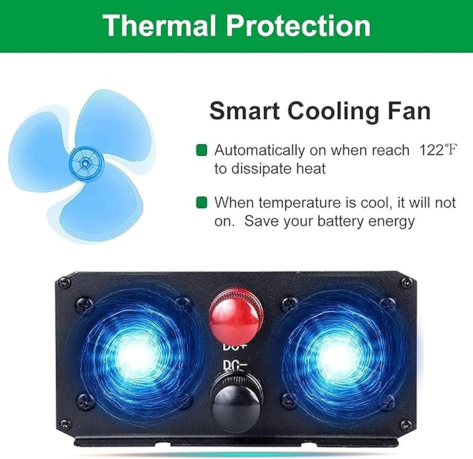 Inverters 6000W 12V/24V/48V/60V/72V DC to 110V/220V AC Voltage Converter for Home RV Truck Car Camping Solar, with Socket