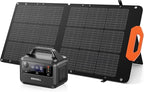 GRECELL Power Station 300W and 100W Portable Solar Panel 21.5V, 230Wh Portable Solar Generator Backup LiFePO4 Battery, Solar Panel with MC-4 Fast Charger for Outdoor Camping Home