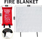 Emergency Fire Blanket for Home and Kitchen - 40"x40" Fire Retardant Blankets for Emergencies, Fireproof Survival Blanket for Kitchen, Fireplace, Grill, BBQ, Camping, Car, Office - 4 Pack