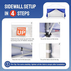 CROWN SHADES 10x10 Canopy Sidewalls (4pck) - Walls 10x10, Sidewalls for Canopy - Tent Accessories, Blue