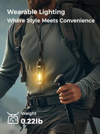 Smiling Shark Camping Ambient Lighting, XPE LED Small Tent Light with Lanyard Rechargable IPX4 Waterproof White & Warm Light Mode Wearable Portable Camping Lantern for Outdoor Hiking Emergency Picnic