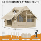 Inflatable Tents for Camping - Easy Blow Up Glamping Tent with Hand Pump, Waterproof PVC Air Inflatable Tent House for Family Weekend Camping