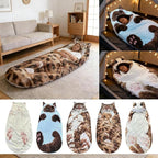 Fluffy Cat Sleeping Bag for Adults, Soft 68.9×31.5 Inch Adorable Envelope Sleeping Bag, Washable Warm Blanket for Camping and Home Lounging