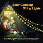 SMY Lighting 4 in 1 Solar Camping String Lights, 72.2Ft Ultra Long String with 220LEDs, Solar Powered and USB Rechargeable Light with Remote Control, Portable Camping Light for Hiking, Decorations