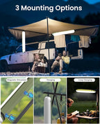 24" Inflatable Solar Camping Lantern - USB-C Rechargeable LED Light Tube with 2000mAh Power Bank, IP66 Weather-Resistant Collapsible Tent Light for Hiking, Backpacking, Outdoor Adventures (Green)