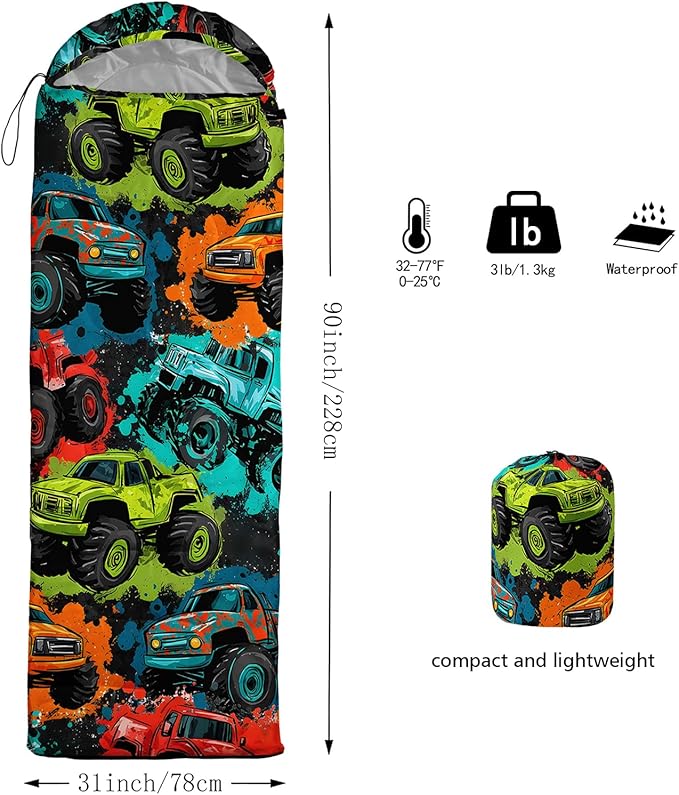 AILONEN Sports Basketball Sleeping Bag for Kids Boys,Warm and Cool Weather,Lightweight,Waterproof Backpacking,3D Galaxy Ball Print Sleeping Bag for Camping