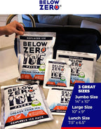 Below Zero Reusable Ice Packs for Coolers – Long Lasting Cooler Ice Pack Blocks, Leak-Proof Freezer Packs for Camping, Lunch Boxes & Travel