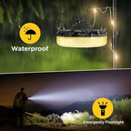 OGERY Camping String Lights, 4 in 1 Quick Storage 32.8FT Rechargeable Tent Lights String with 8 Lighting Modes, Hanging Waterproof Portable LED Lamp for Outdoor Patio Awning Garden Party Essentials