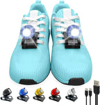 Running lights for runners,Lights for walking at night,IPX5 Running shoe lights waterproof,Shoe light,2Pcs Shoe headlights Used for Dog Walking, Walking Tours Camping, Suitable for Adults Kids(Blue)