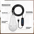 12 Pcs USB Light String LED Portable Light Bulb Rechargeable USB Strip Camping Lantern with Splitter Cable for Camping Porch Backyard Garage Warehouse Truck Fishing Boat