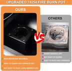 74254 Fire Burn Pot for Austin XL Pit Boss Parts,Pit Boss Pro SER 820-PS1 (Lowes),Traeger Fire Pot Replacement Traeger Ironwood 885, for Traeger,Most Pit Boss & Camp Chef Pellet Grills,Porcelain Steel