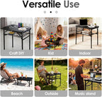 Folding TV Trays Foldable Dinner Tray Table Adjustable Height Food Snack Eating Couch Side Table Study Aluminum Portable Sofa Tray End Table for Outdoor Indoor Camp Pinic Bed Couch Living Room(Black)