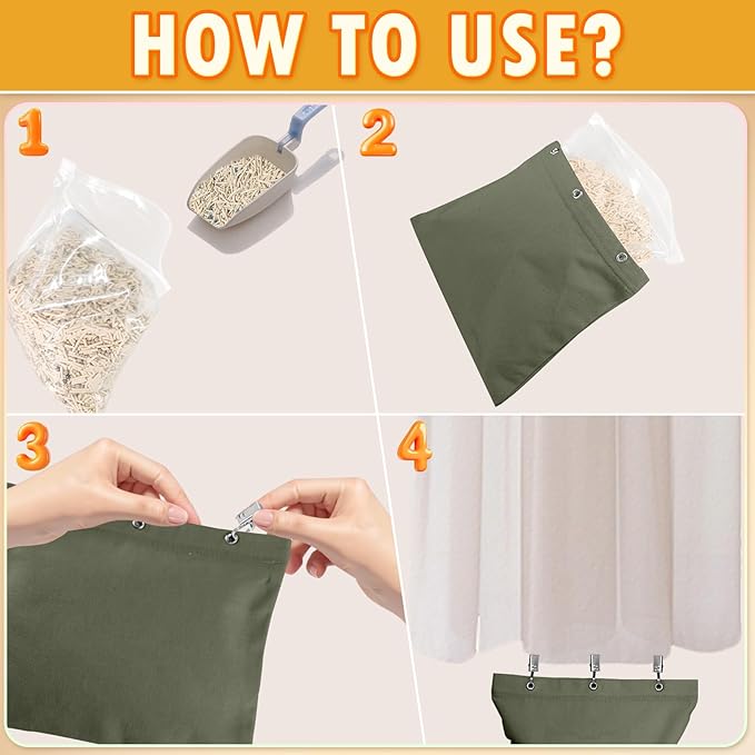 10 Set Outdoor Curtain Weights Upgraded 30 oz High Weighted Sand Bags with 30 Metal Clips for Gazebo Patio Tent Tablecloth 7.5"*8.7" Green