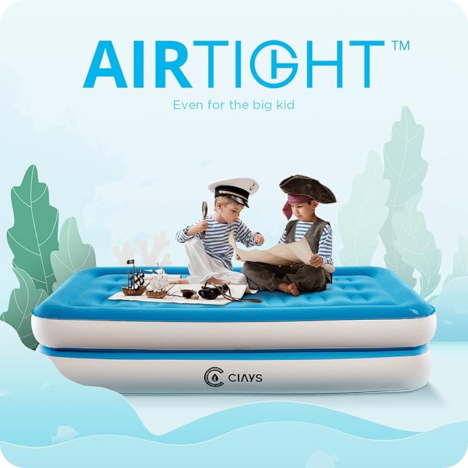 Ciays Air Mattress with Built-in Pump, Blow Up Mattress with Carrying Bag for Home and Camping, Flocked Top Inflatable Air Bed for Guests, Family