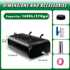 1400 L/370 gal Water Bladder Storage Containers, Foldable Portable Water Tank Large Capacity Soft Water Bag, Drought Resistance, Fire Prevention, Emergency Water