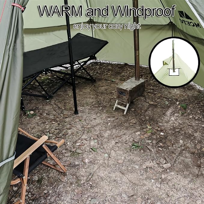 Backpacking Yurts Tent-Lightweight 4 Season Tents with Stove Jack, 1-3 Person Waterproof Hot Tent for Camping, Hiking, Outdoor Hunting, 6.6LB/10.5FT