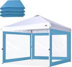 SCOCANOPY Clear Window Sidewall for 10x10 Canopy Frame, 3 Pack Sunwalls Only,(Turquoise)