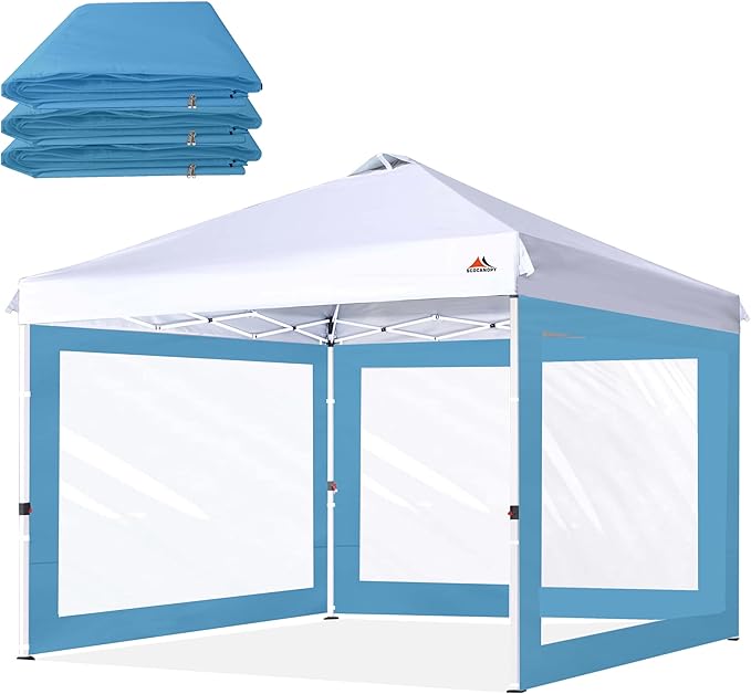 SCOCANOPY Clear Window Sidewall for 10x10 Canopy Frame, 3 Pack Sunwalls Only,(Turquoise)